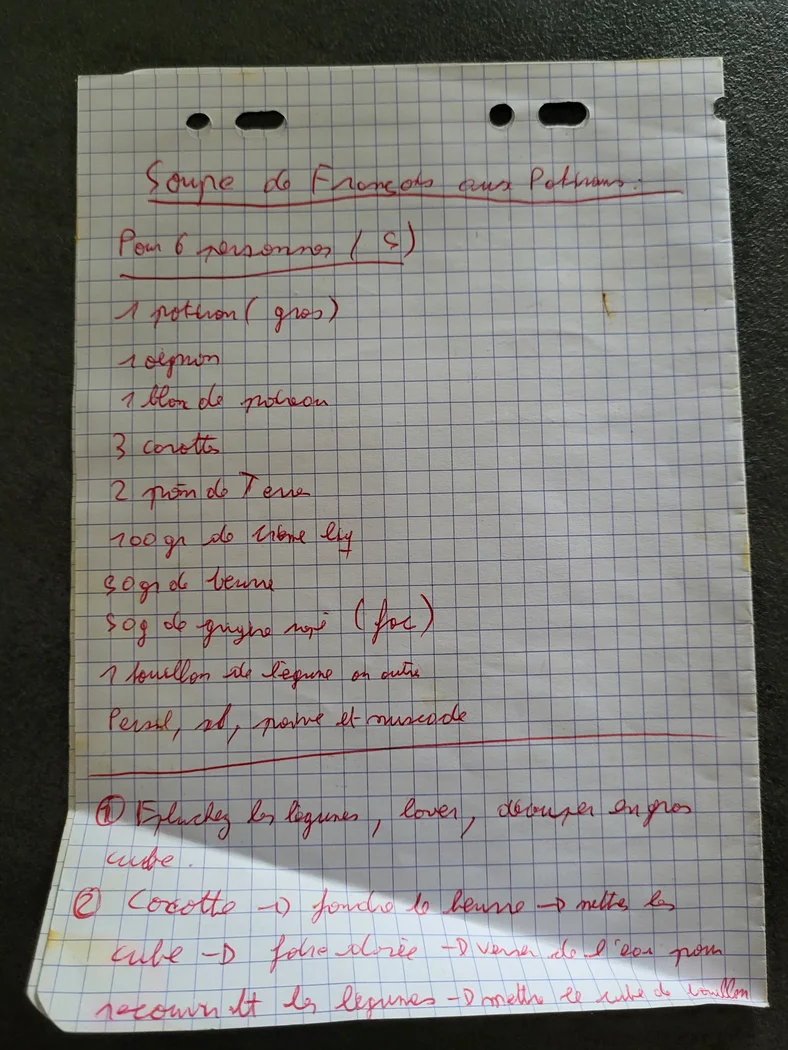 Soupe de potimarrons