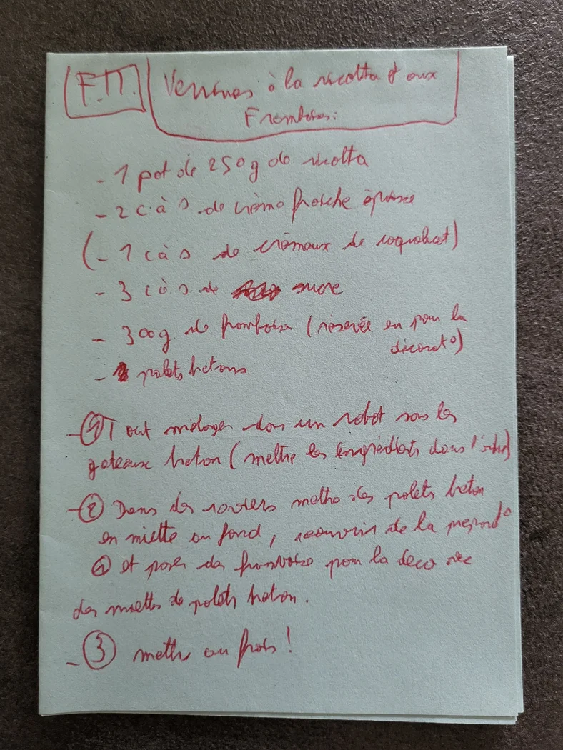 Verrines ricotta framboises
