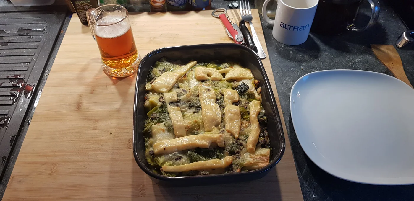 Gratin de poireaux à l'emmental