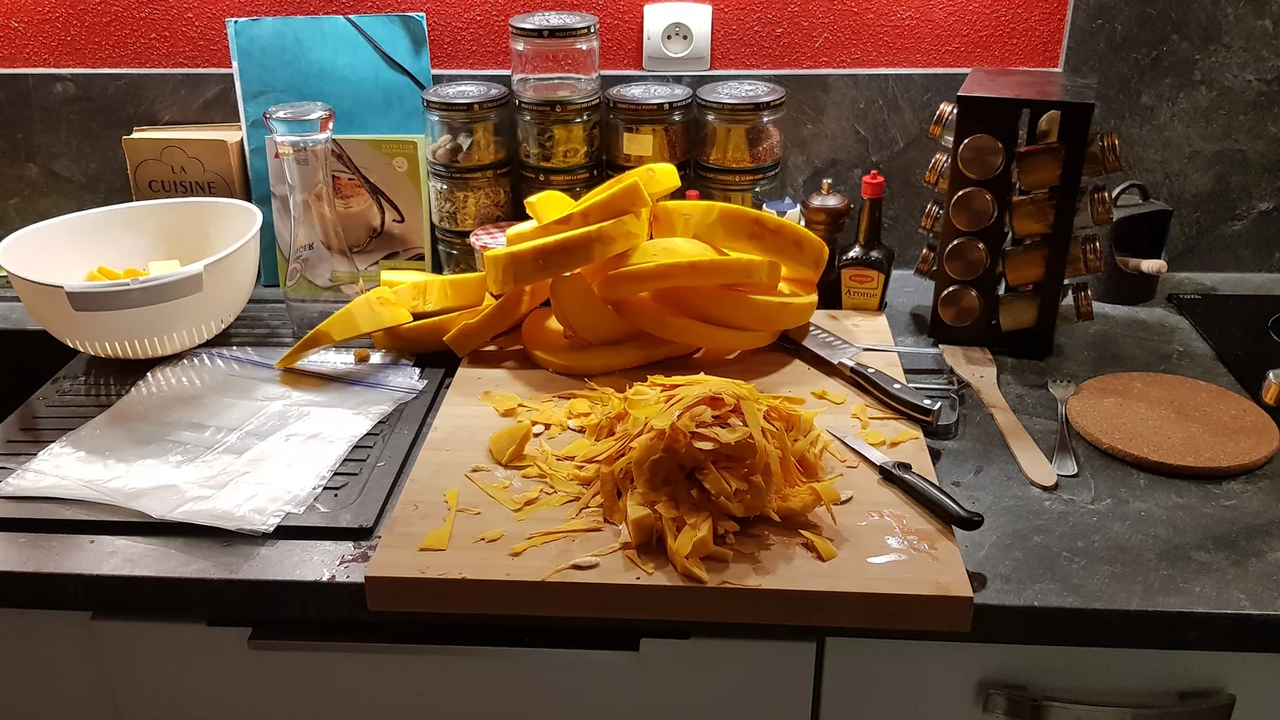 Épluchage du potimarron