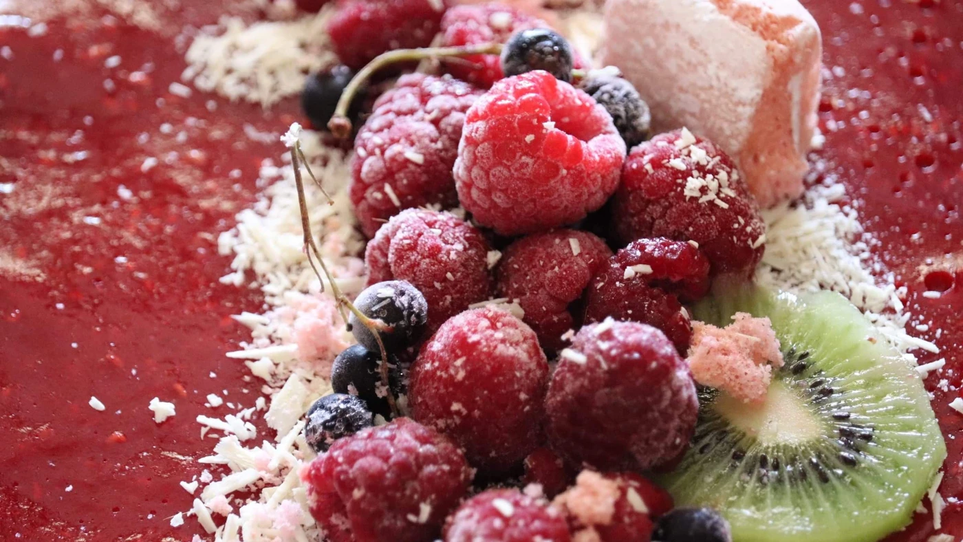 Détail des fruits rouges