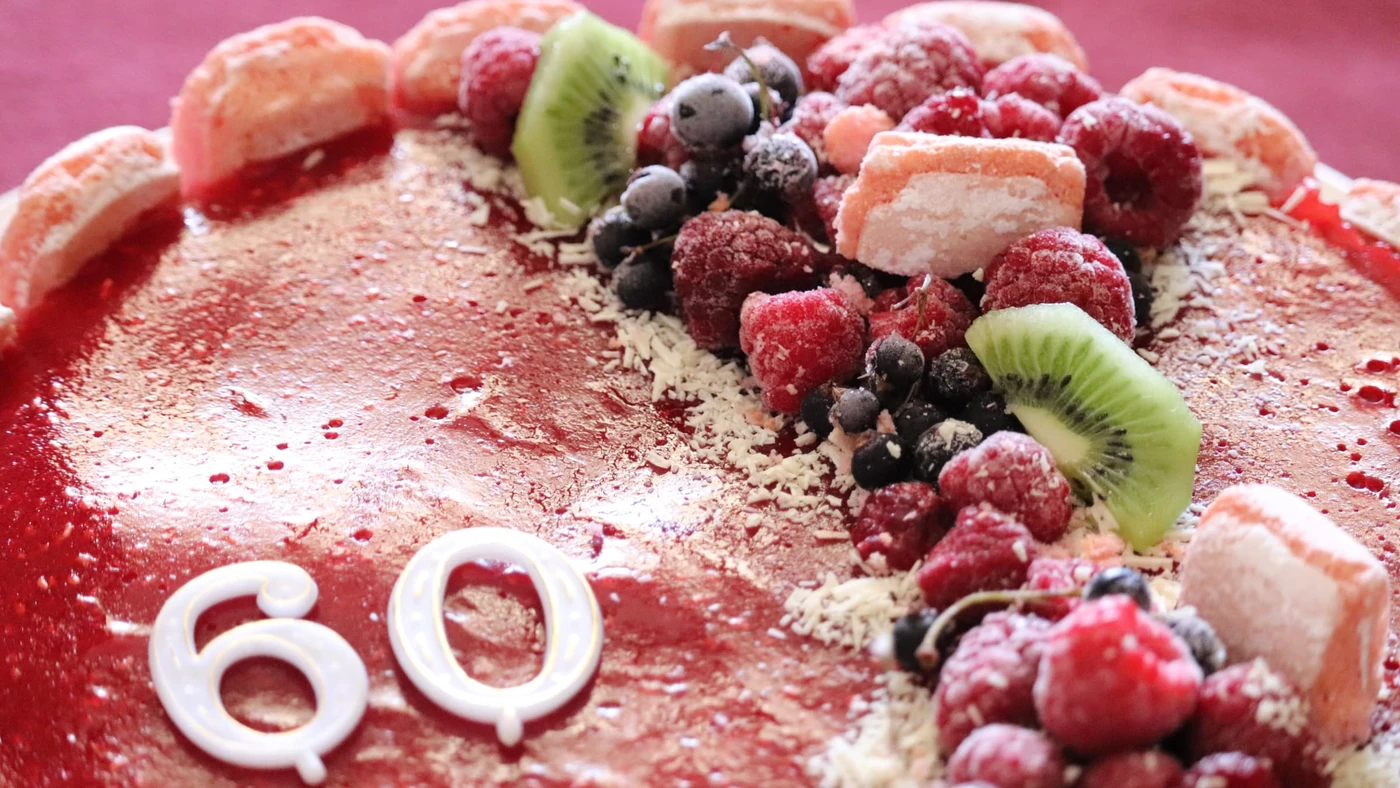 Gâteau des 60 ans, vue rapprochée